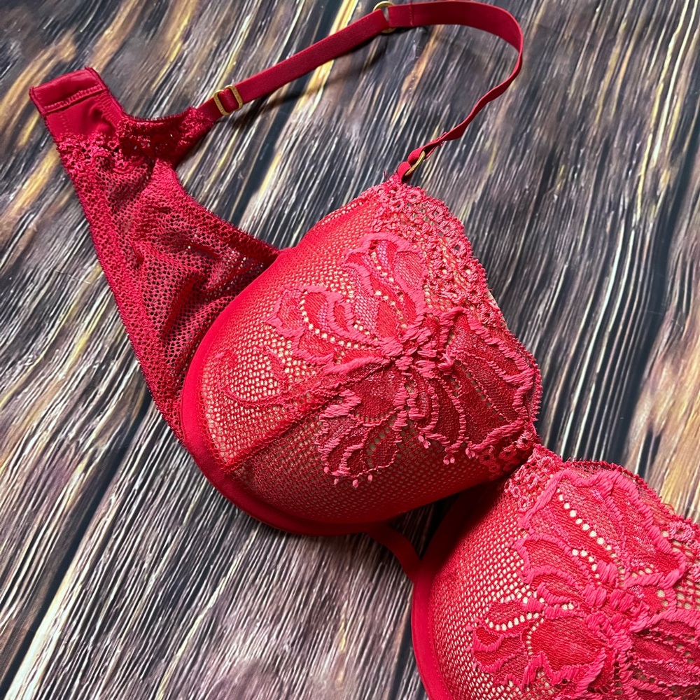 Victoria’s Secret 🍒 red lace Very Sexy push-up bra 34D - Picture 5 of 9